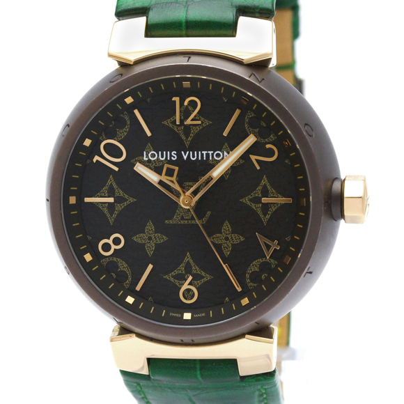 LOUIS VUITTON Other - LOUIS VUITTON Tambour Quartz 18K Rose Gold Steel Quartz Watch QA139Z
